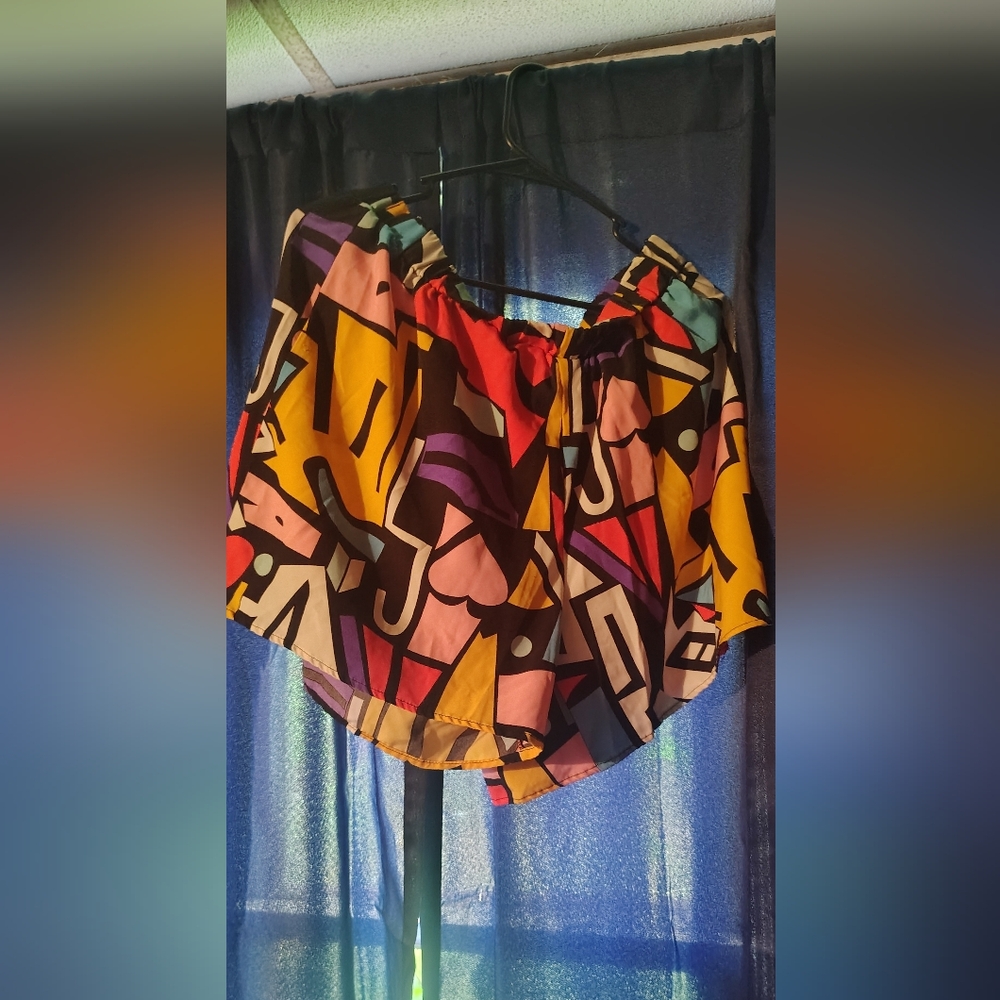 Colorful Abstract Print Shorts